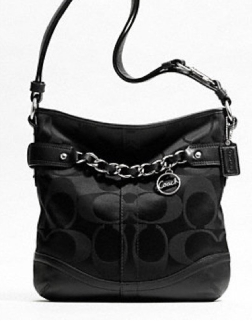 Coach Black Signature Chain Shoulder Bag